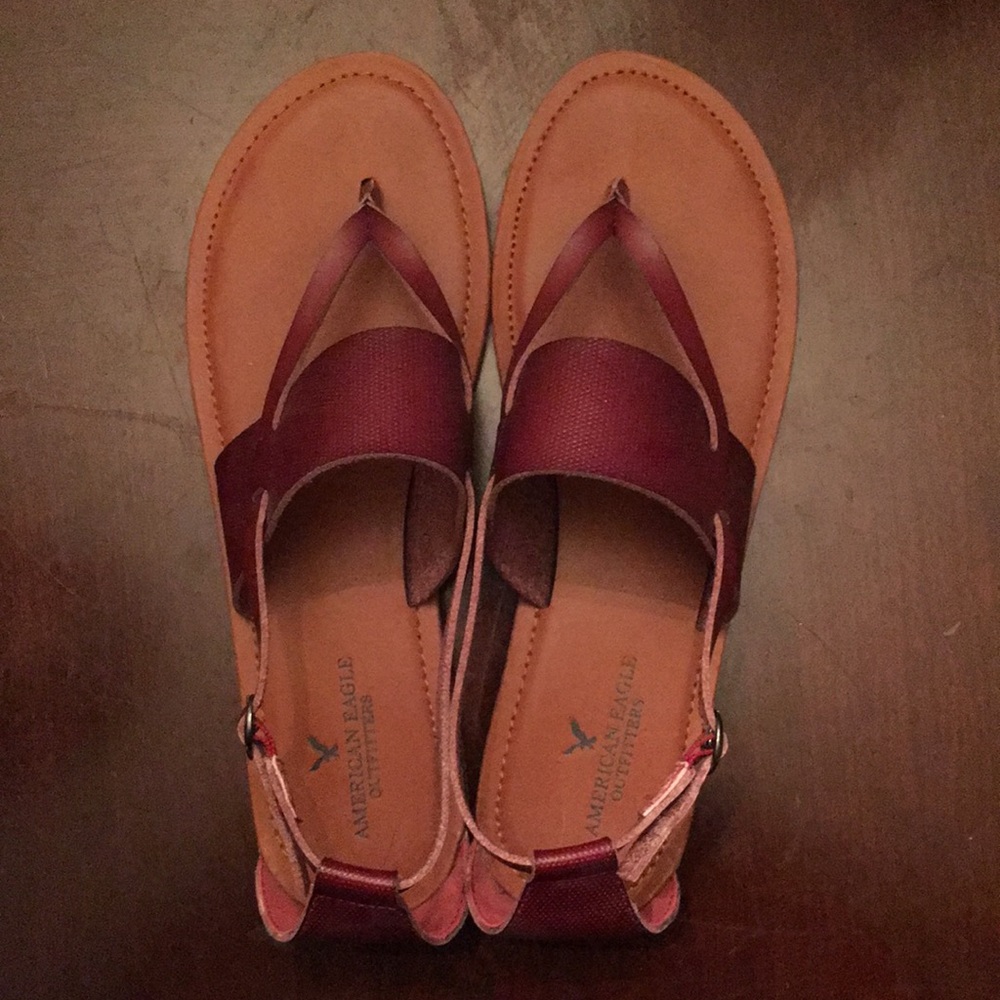 Maroon strappy sandals